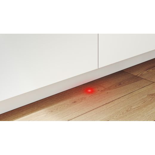 Bosch Series 4 Integrated Standard Dishwasher - Stainless Steel - Time light on floor in kitchen shot